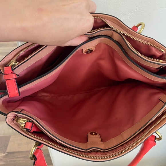 Like NEW coral and pink Coach handbag. MINT! - Picture 4 of 7